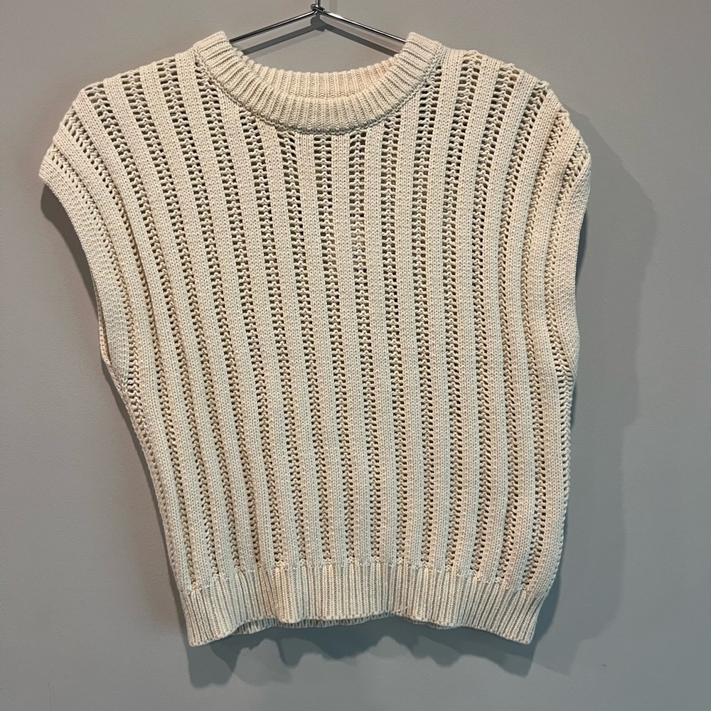 Jessica Simpson Ivory Open-Knit Sweater